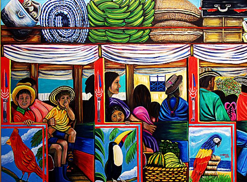 Rafa y Manolo en la Chiva. Obra de Martha Cabral. 